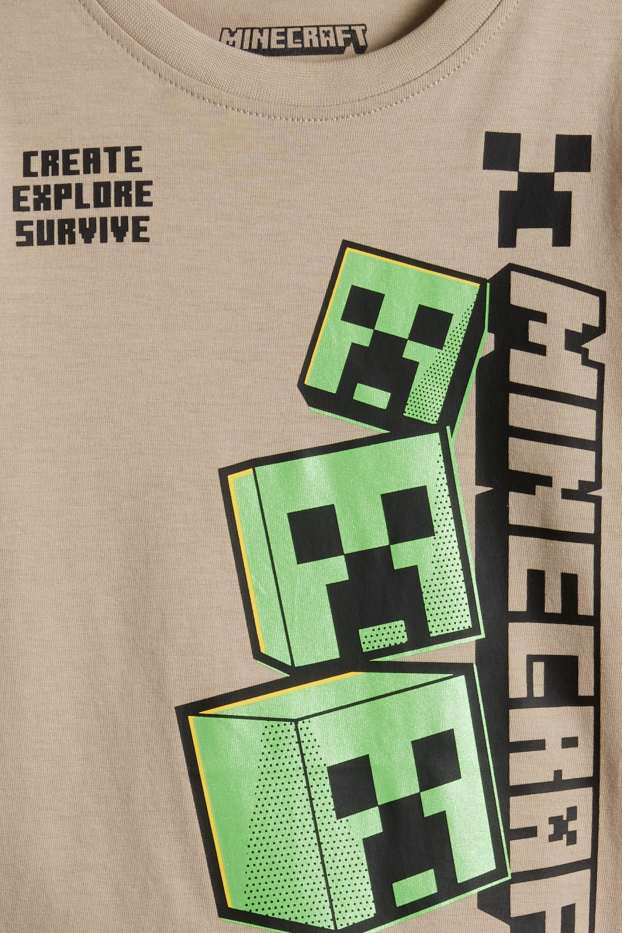 Children Boys - Multipack of 3 - Minecraft - short sleeve T-shirt - white / green