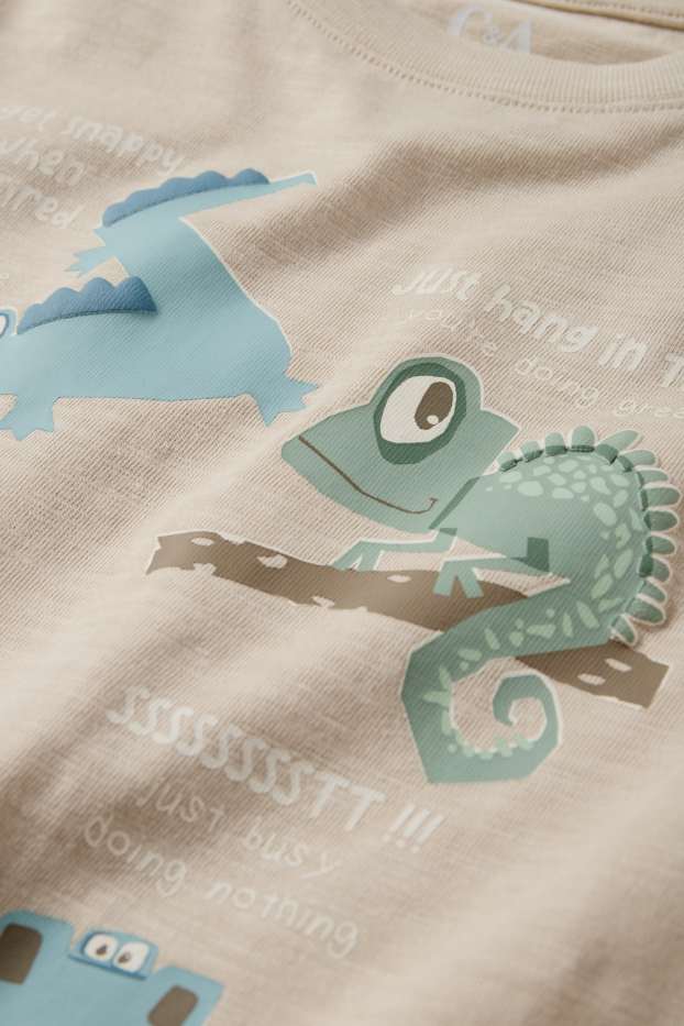 Enfants garçons - Animaux de la jungle - T-shirt - beige clair