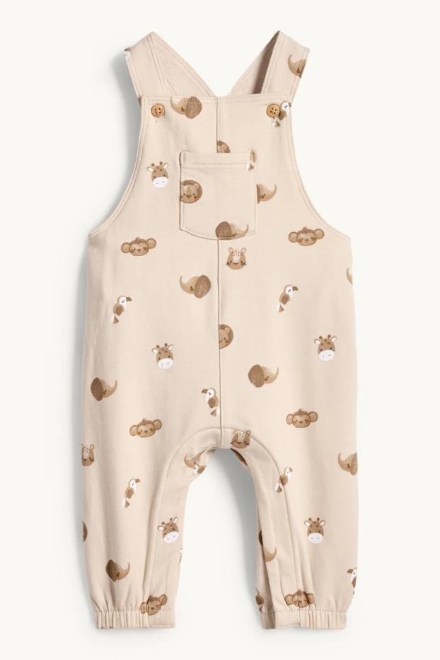 Baby Boys - Wild animals - baby outfit - 2 piece - white / beige