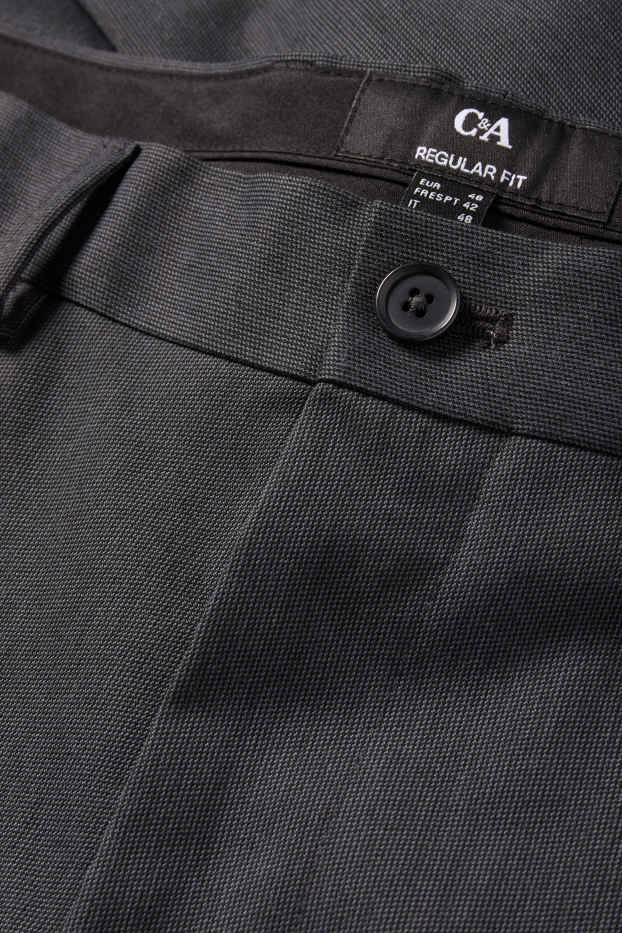 Herren - Hose - Regular Fit - Stretch - strukturiert - dunkelgrau