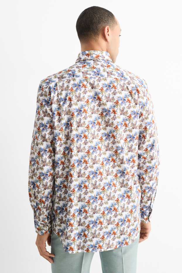 Pánské - Business košile - regular fit - button-down - se vzorem - barevná