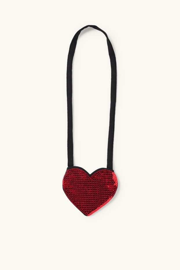 Dzieci dziewczynki - Serce - komplet - bluza, legginsy i torebka - 3 części - kremowobiały