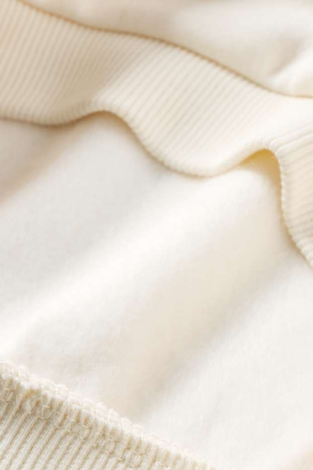 Dzieci dziewczynki - Serce - komplet - bluza, legginsy i torebka - 3 części - kremowobiały