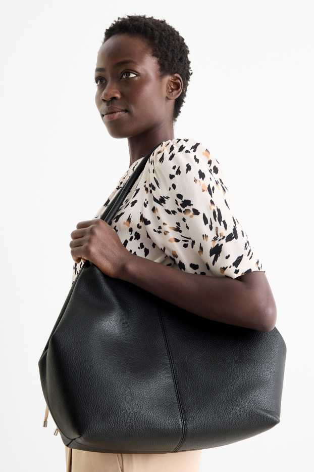 Dona - Bossa shopper gran - pell sintètica - negre