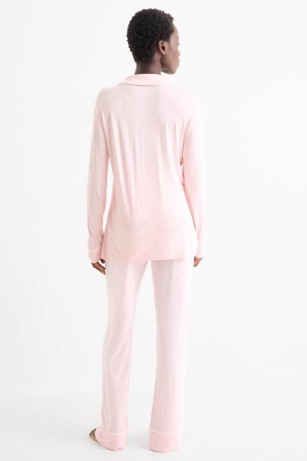 Damen - Viskose-Pyjama - rosa