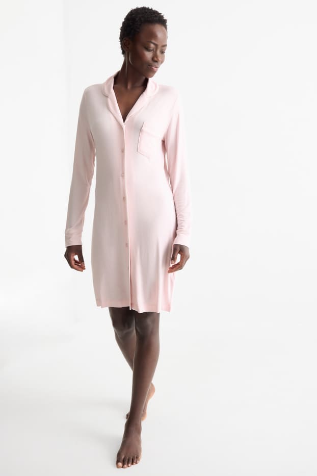 Dames - Nachthemd van viscose - roze