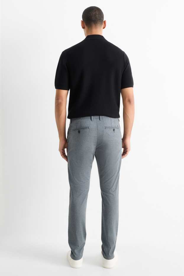 Herren - Chino - Slim Fit - strukturiert - dunkelgrau