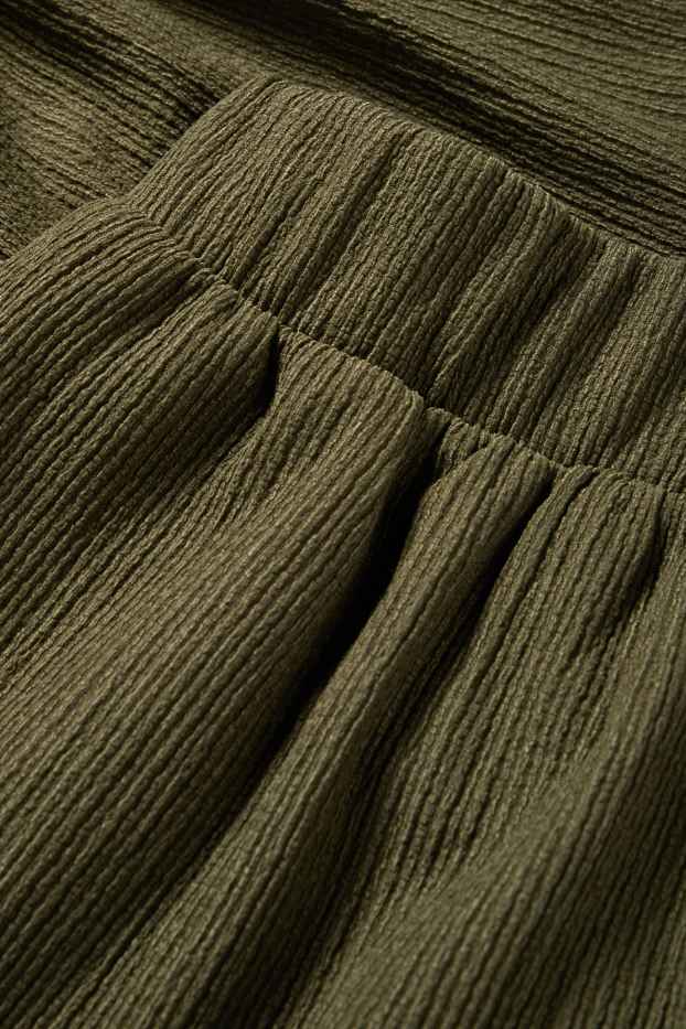 Damen - Jersey-Hose - Mid Waist - strukturiert - dunkelgrün