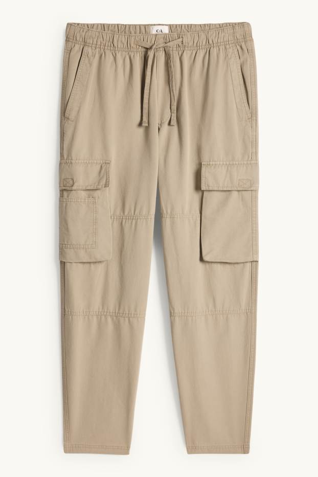 Hommes - Pantalon cargo - relaxed fit - beige