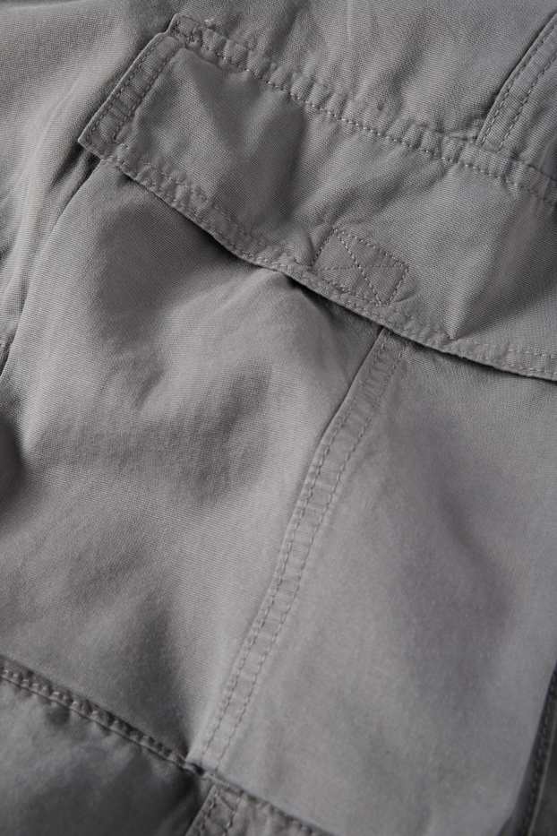 Hommes - Pantalon cargo - relaxed fit - gris