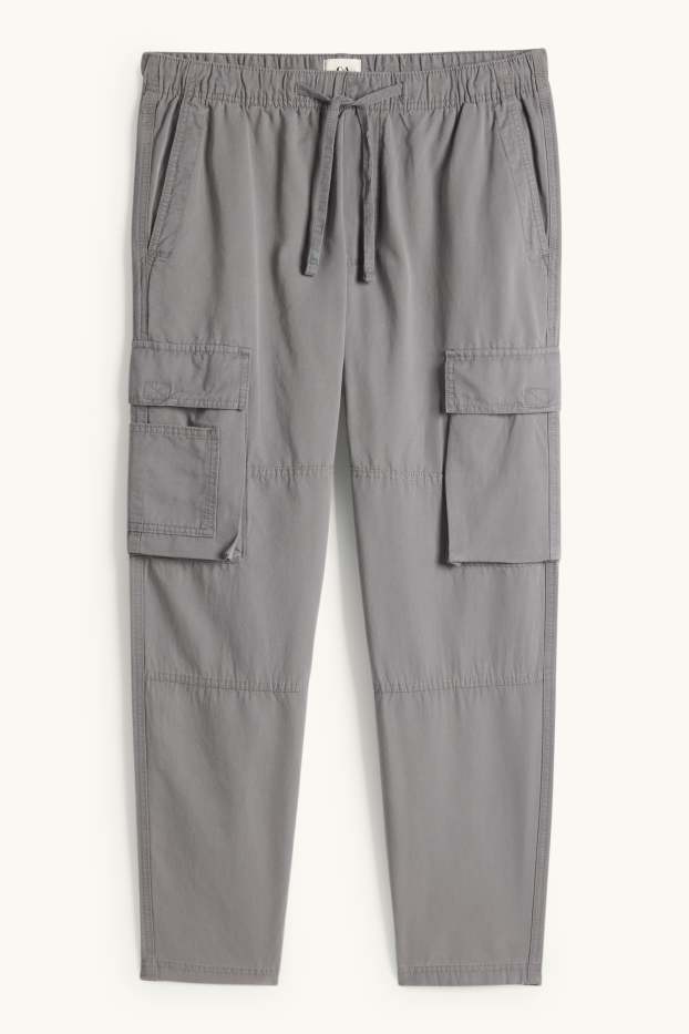 Hommes - Pantalon cargo - relaxed fit - gris