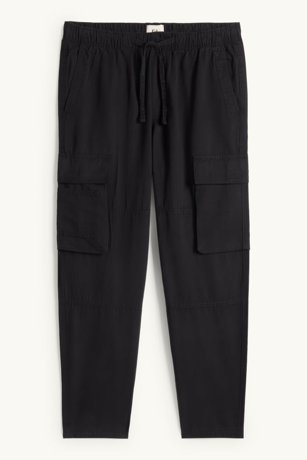 Hommes - Pantalon cargo - relaxed fit - noir