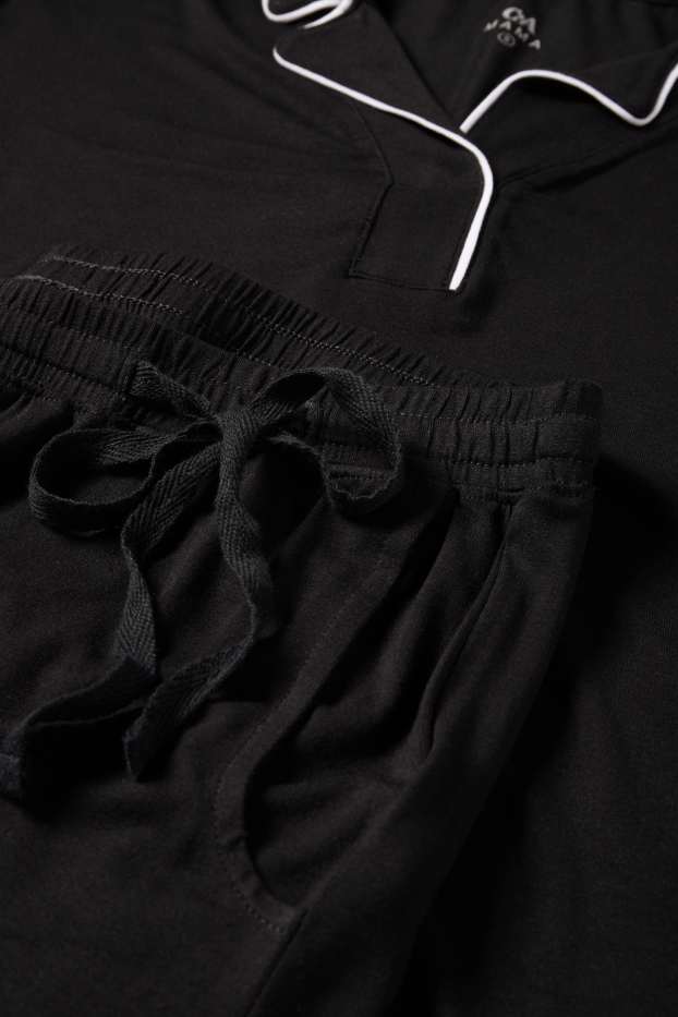 Femei - Pijama scurtă din viscoză pentru gravide - negru