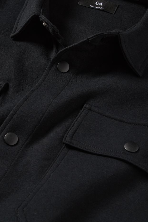 Herren - Hemdjacke - Relaxed Fit - Kent - schwarz