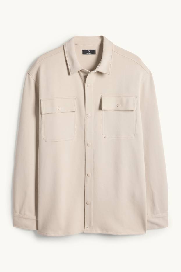 Herren - Hemdjacke - Relaxed Fit - Kent - hellbeige
