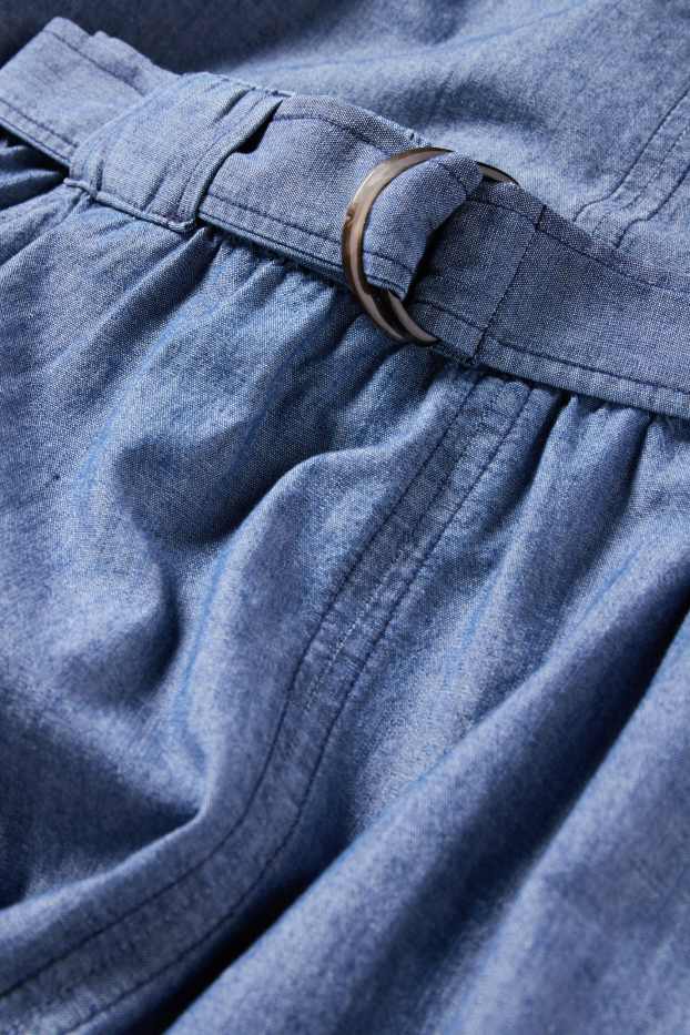 Dames - Rok met riem - jeanslook - blauw