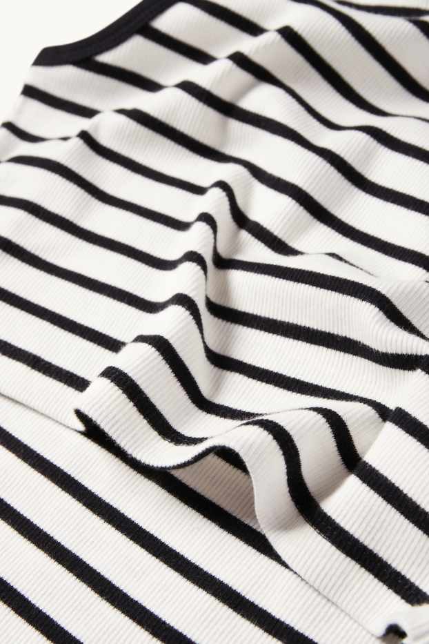 Women - Bodycon nursing dress - ribbed - striped - black / white