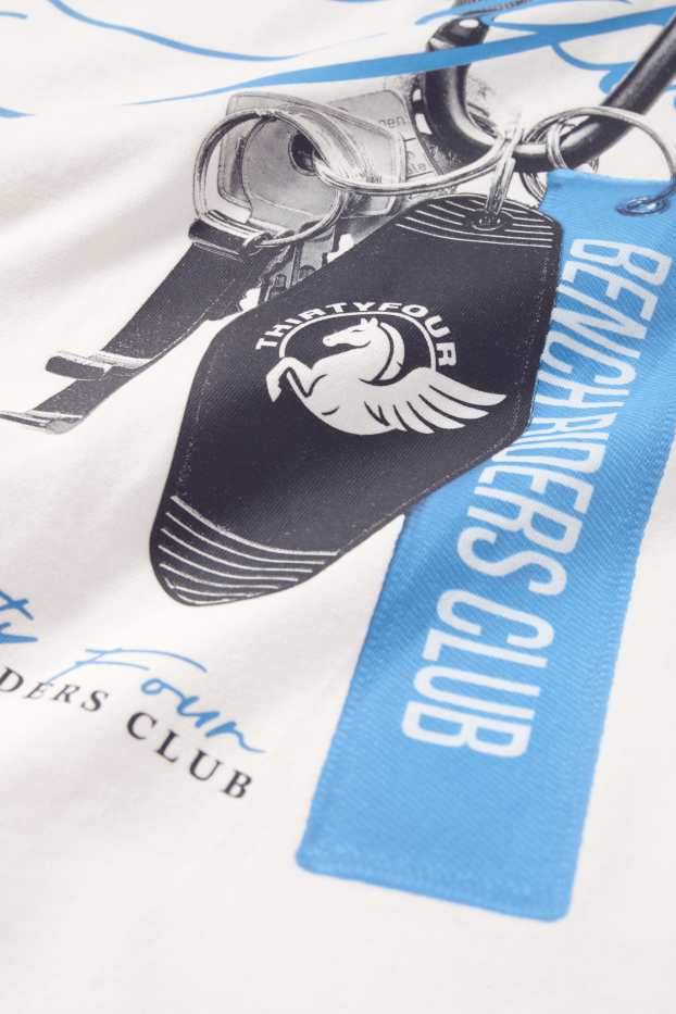 Pánské - Tričko - relaxed fit - bílá