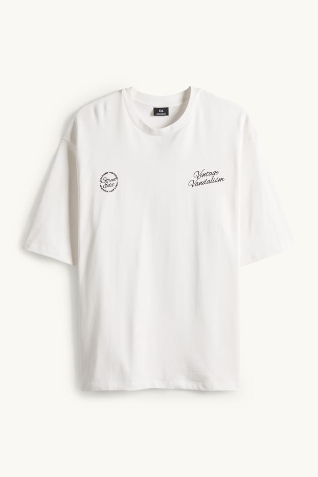 Men - T-shirt - oversized - white