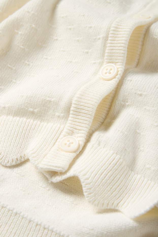 Enfants filles - Gilet en maille - finition texturée - blanc crème