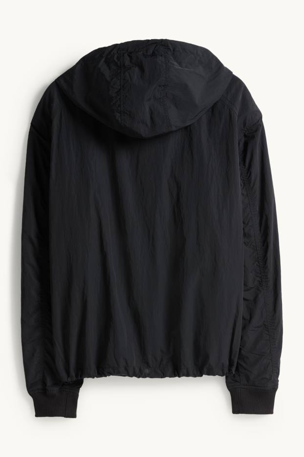 Herren - Jacke mit Kapuze - wasserabweisend - schwarz