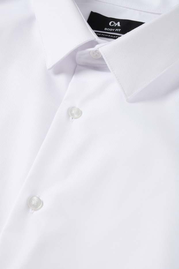Home - Camisa formal - slim fit - Kent - elàstica - fàcil de planxar - blanc