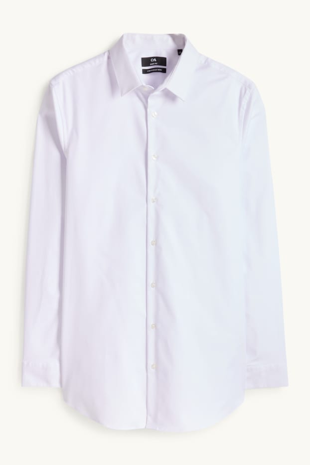 Home - Camisa formal - slim fit - Kent - elàstica - fàcil de planxar - blanc