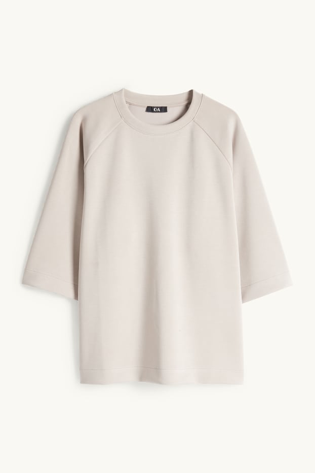 Damen - Oversized-Sweatshirt - beige