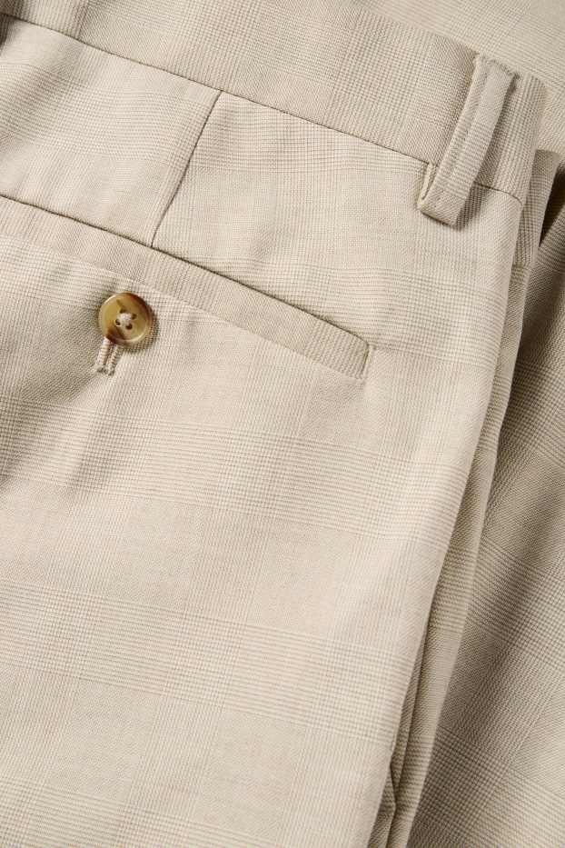 Men - Mix & match suit trousers - regular fit - stretch - check - beige