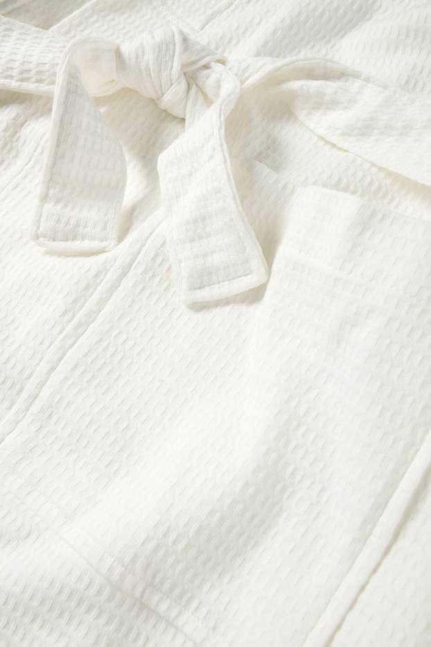 Dames - Badjas - met structuur - wit