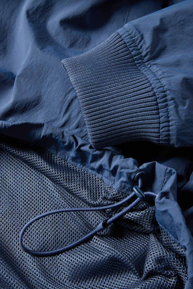 Uomo - Giacca con cappuccio - idrorepellente - blu