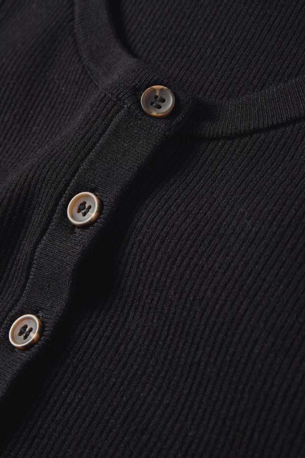 Dames - Top - ribstof - zwart