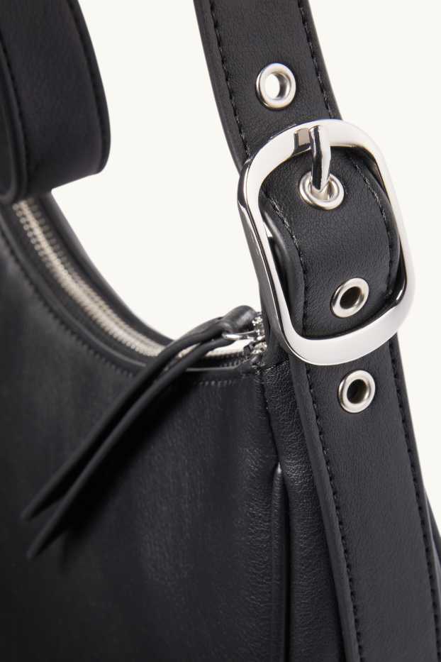 Donna - Borsa da portare a spalla - similpelle - nero