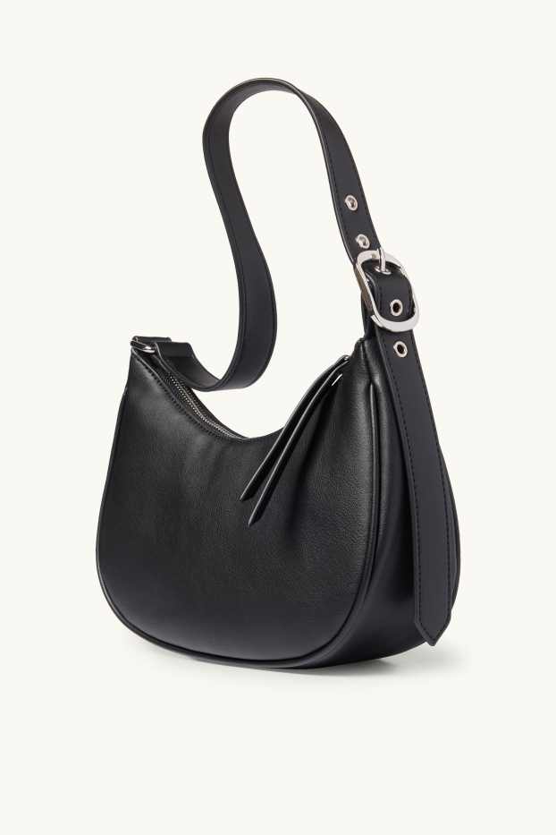 Donna - Borsa da portare a spalla - similpelle - nero