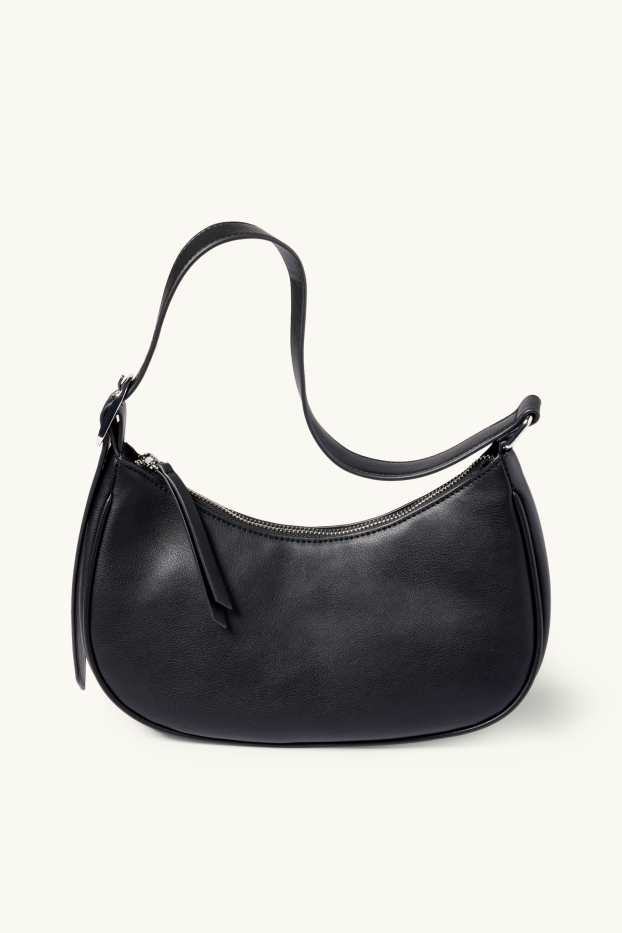Donna - Borsa da portare a spalla - similpelle - nero