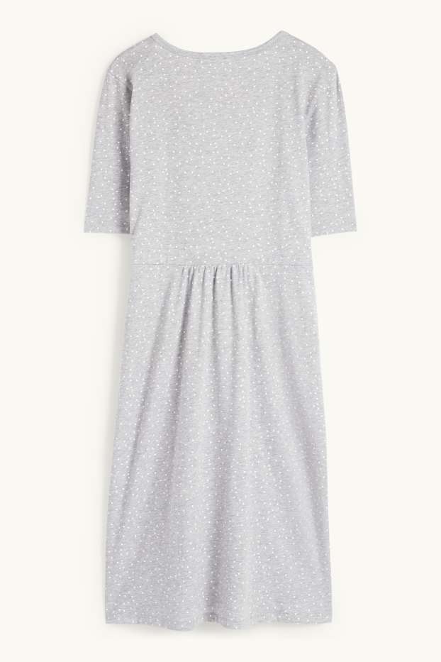 Dames - Voedingsnachthemd - met stippen - lichtgrijs