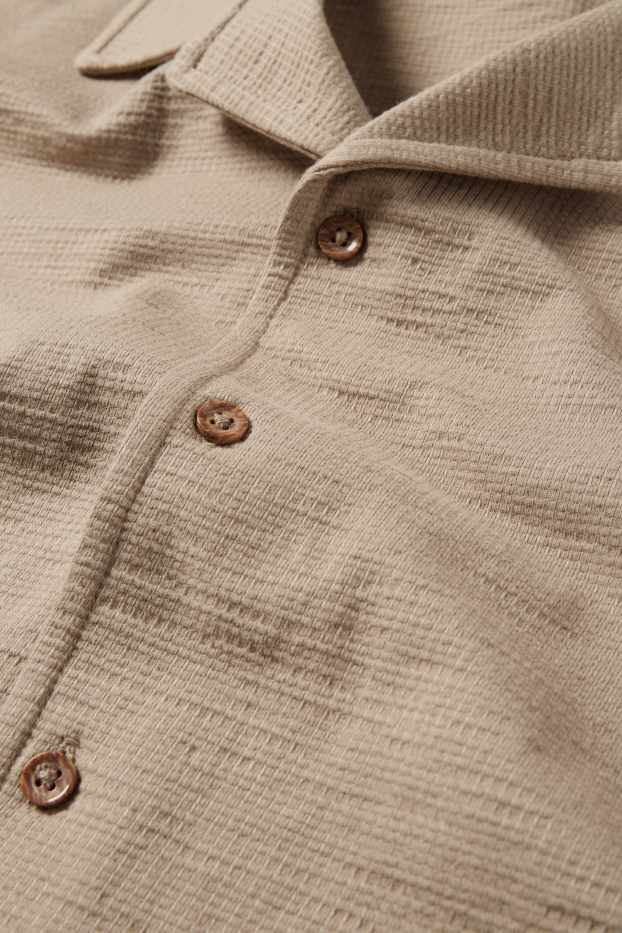 Kinder Buben - Hemd - strukturiert - taupe