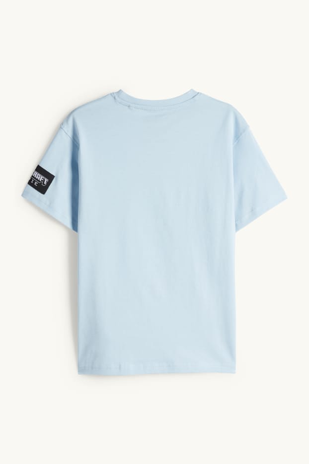 Niños - Minecraft - camiseta de manga corta - azul claro