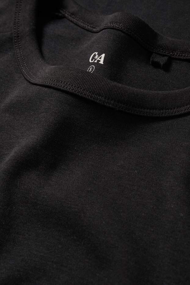 Damen - T-Shirt-Kleid - schwarz