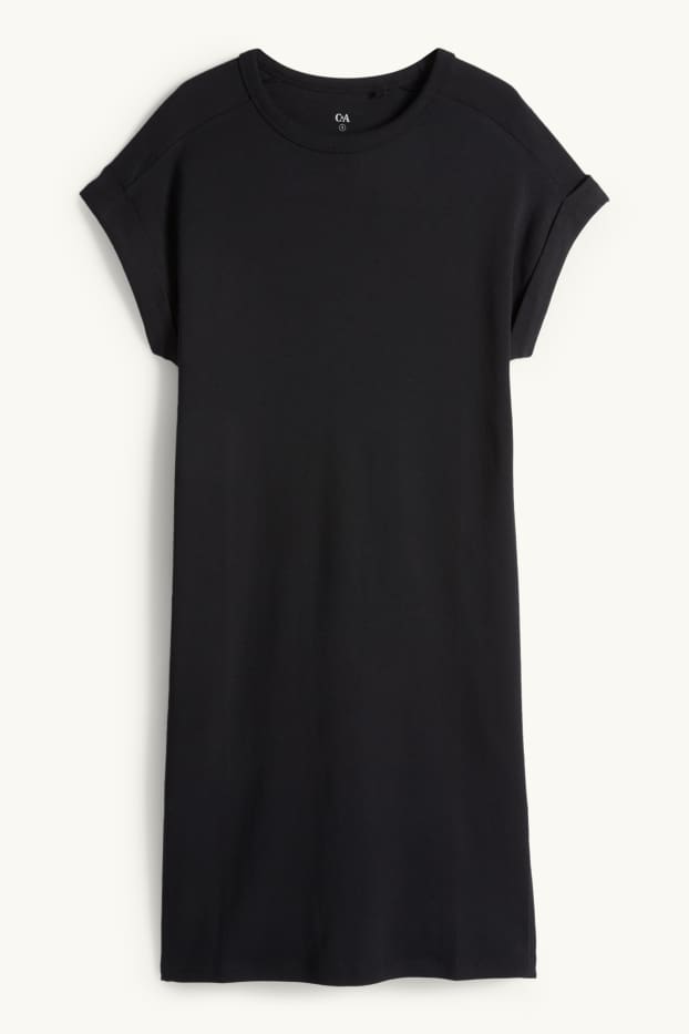 Damen - T-Shirt-Kleid - schwarz