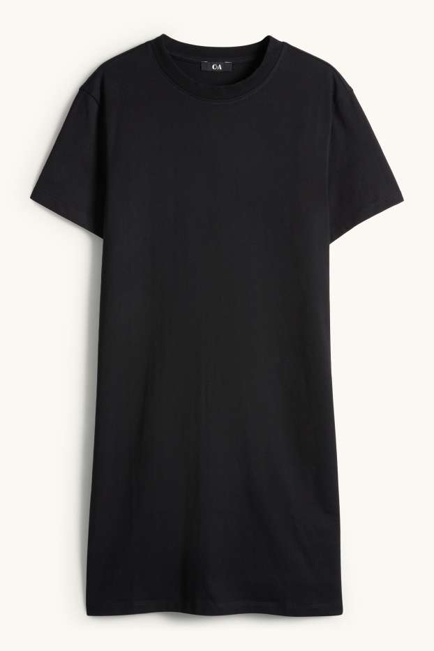 Femmes - Robe-T-shirt - straight fit - noir