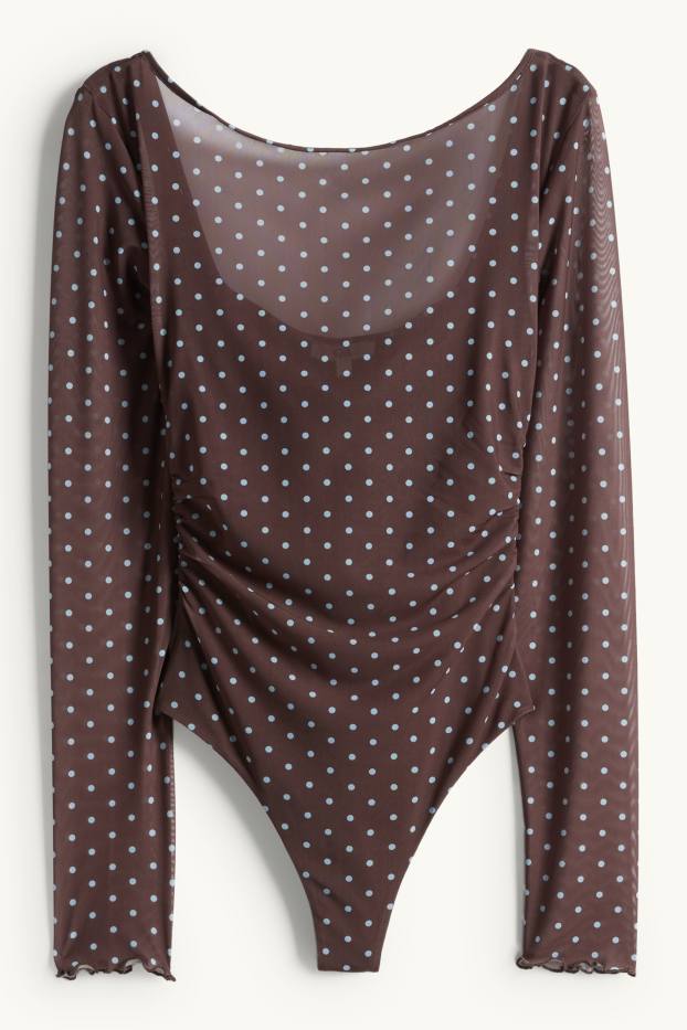 Femmes - Body pour bébé - à pois - marron foncé