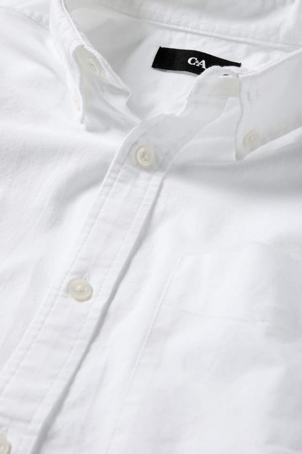 Herren - Hemd - Regular Fit - Button-down - weiss