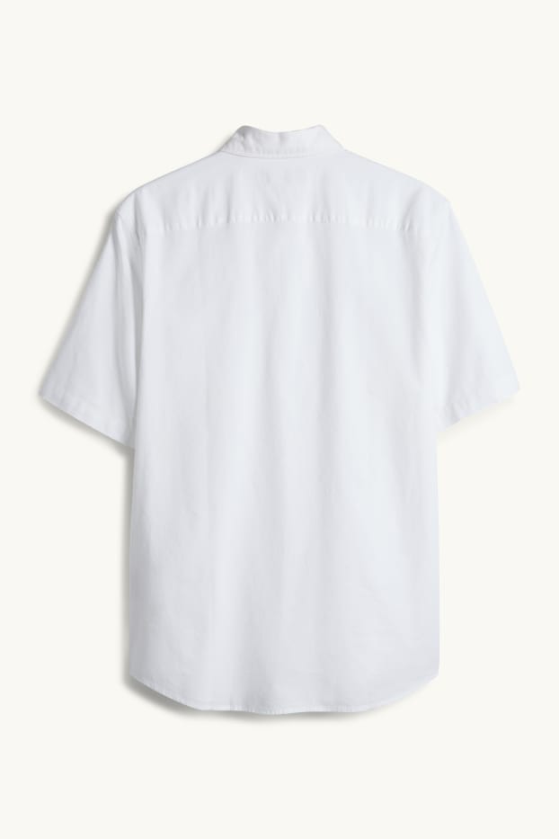 Herren - Hemd - Regular Fit - Button-down - weiss