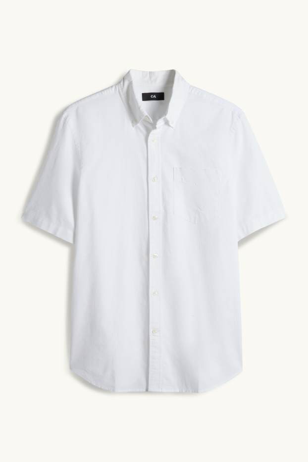 Herren - Hemd - Regular Fit - Button-down - weiss