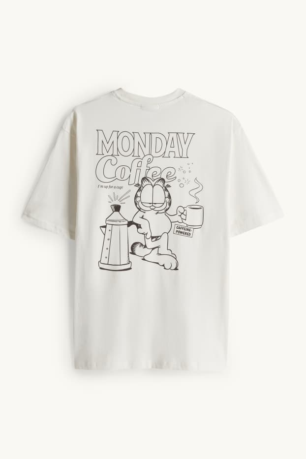 Herren - T-Shirt - Relaxed Fit - Garfield - cremeweiß