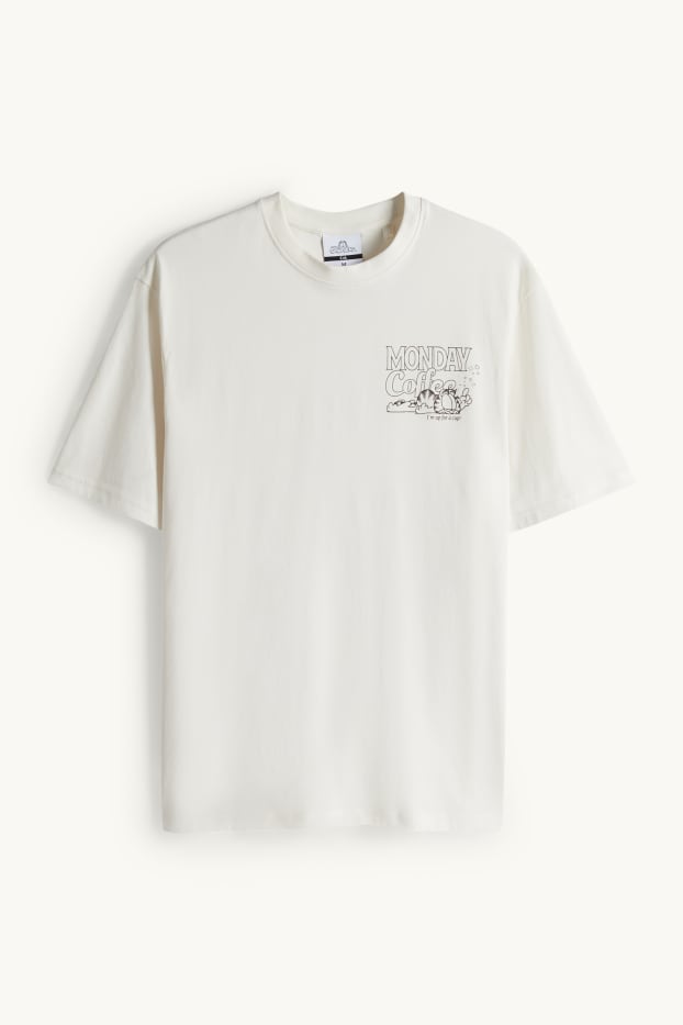 Herren - T-Shirt - Relaxed Fit - Garfield - cremeweiß