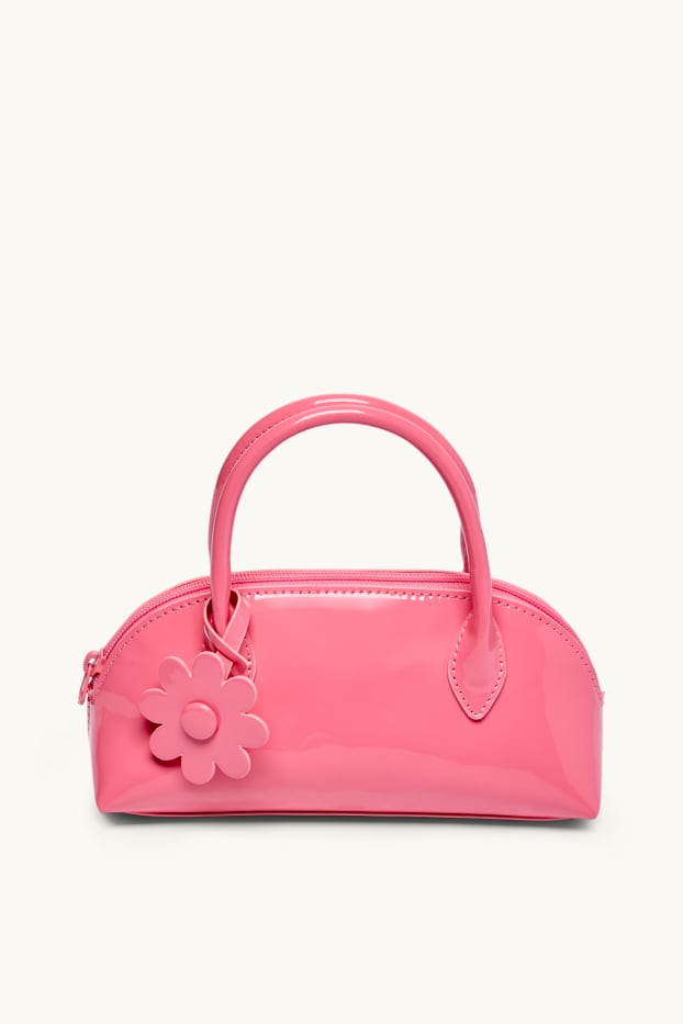 Enfants filles - Fleur - sac en finition vernie - matière synthétique - rose