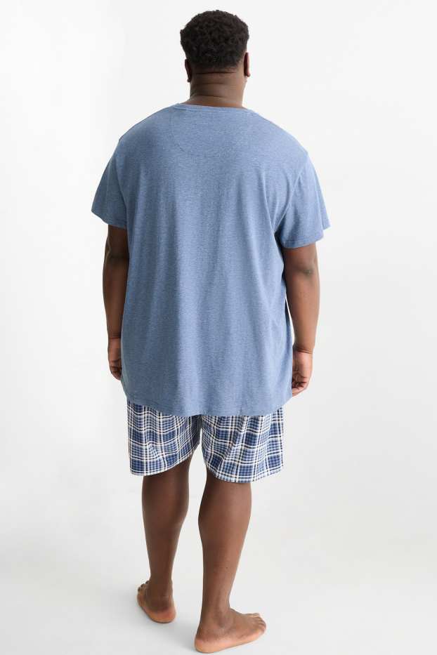 Hommes - Pyjashort - bleu