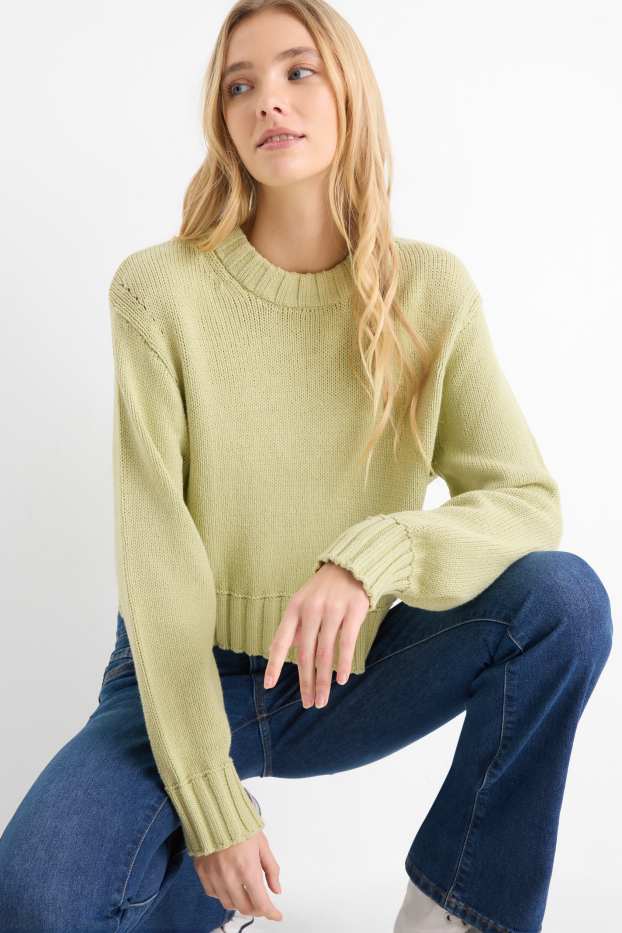 Damen - Pullover - hellgrün